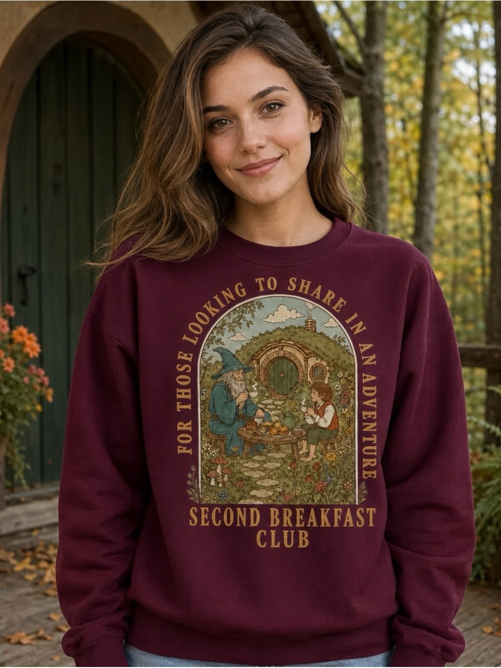 Second Breakfast Club Shirt, LOTR Middle Earth Bookish Cottagecore Sweatshirt